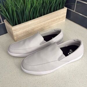 Cuater Travis Mathew Phenom Shoes Men's 11 Light Gray Canvas Slip On Sneakers